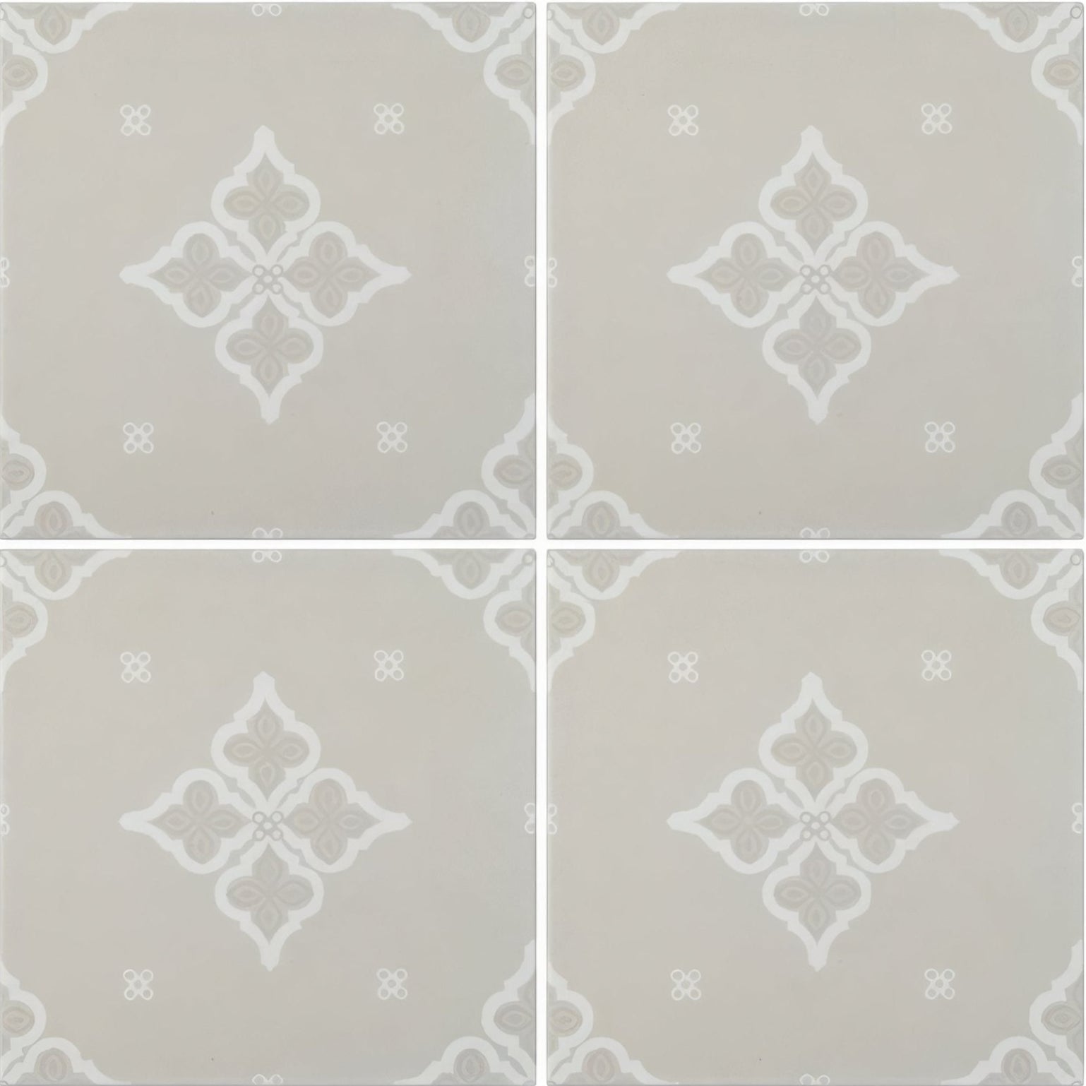 Beige ceramic jaipur sagar patterned tile with subtle white quatrefoil design for stylish wall or floor use