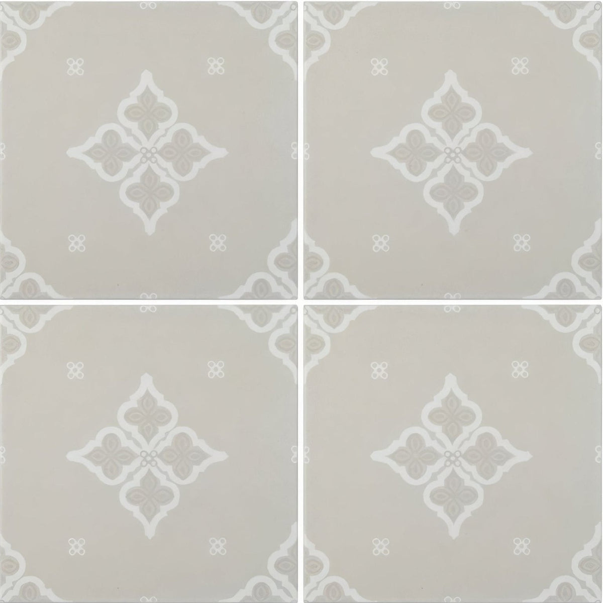 Beige ceramic jaipur sagar patterned tile with subtle white quatrefoil design for stylish wall or floor use