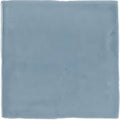 Jaipur storm square glazed tile in soft muted blue matte ceramic with a smooth finish