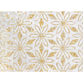 White and gold jasmine golden promise mosaic tile with intricate floral patterns for decorative use