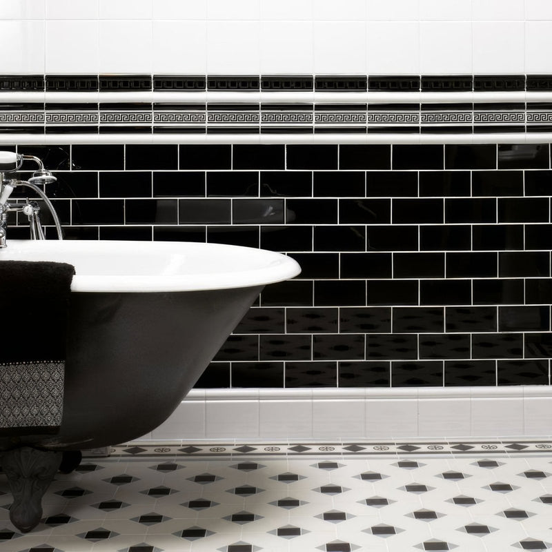 Jet Black Half Tile