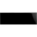Jet Black Large Brick 228x75mm, a glossy black ceramic wall tile in the elongated brick format
