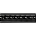 Jet Black Rope Moulding Ceramic Wall Tile 152x40mm