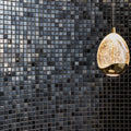 Jungfrau Iridescent Glass Mosaic 20mm dark blue iridescent glass mosaic with an egg-shaped pendant light