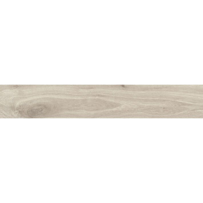 Light gray wood-effect laminate plank jurupa basic matt 20 x 120cm with subtle natural grain and faint knots