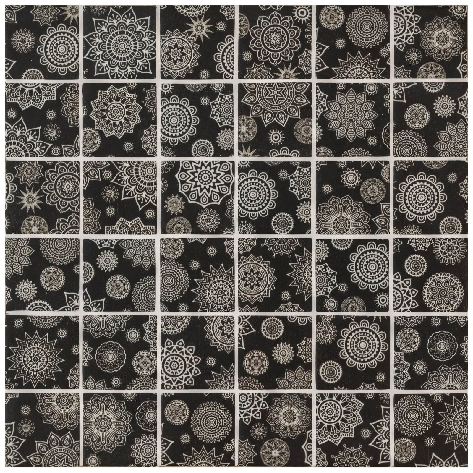 Kaleidoscope Black and White Recycled Glass