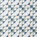 Kaleidoscope porcelain skipper geometric patterned tiles with interlocking white pink blue gray and navy triangles