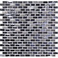 Black and gray rectangular glass mosaic tile with marble veining patterns from kauali brickbond mixed mosaics