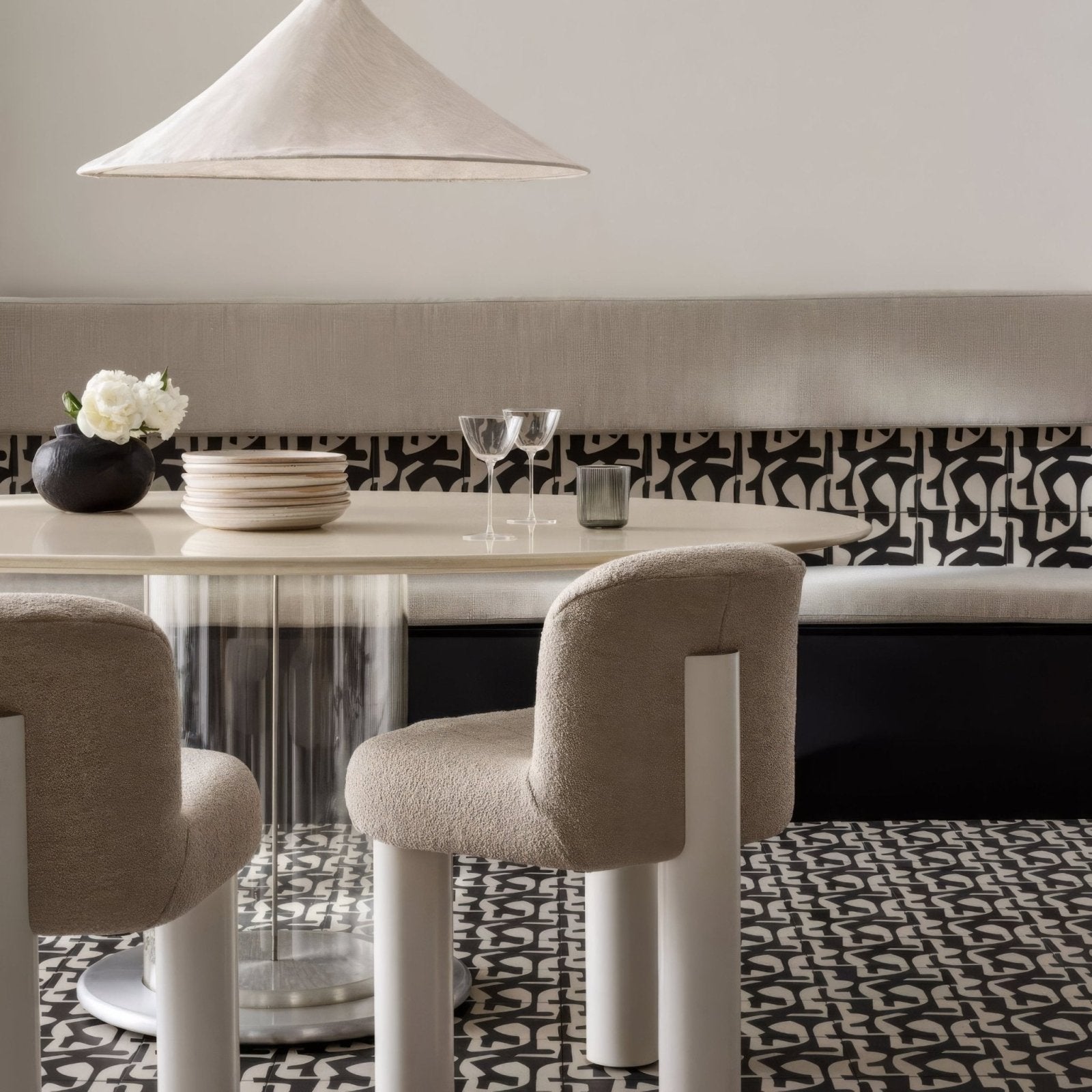 Kelly Hoppen Puzzle Black White Designer Porcelain Tiles