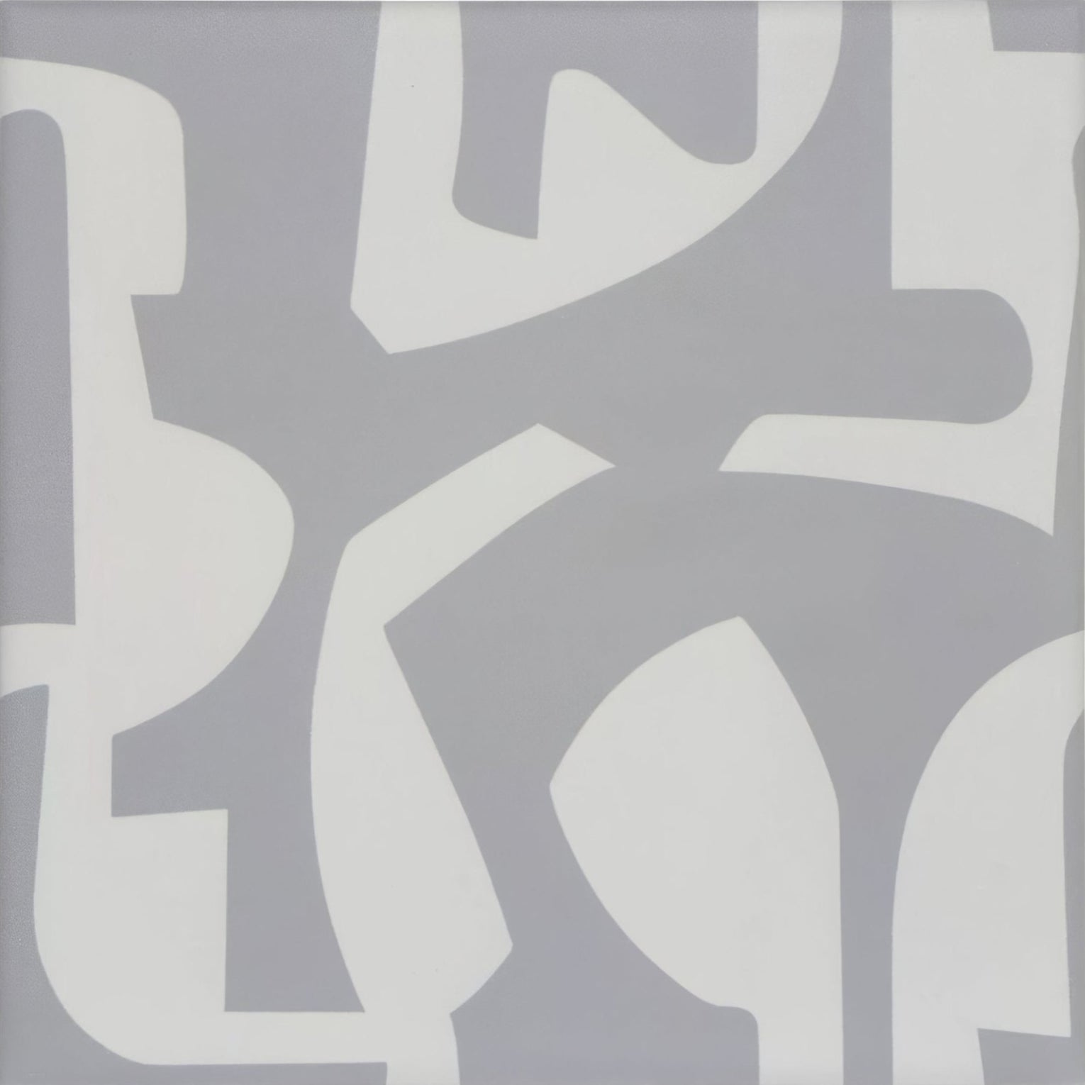 Kelly Hoppen Puzzle grey and white wallpaper featuring bold flowing gray and white abstract geometric shapes