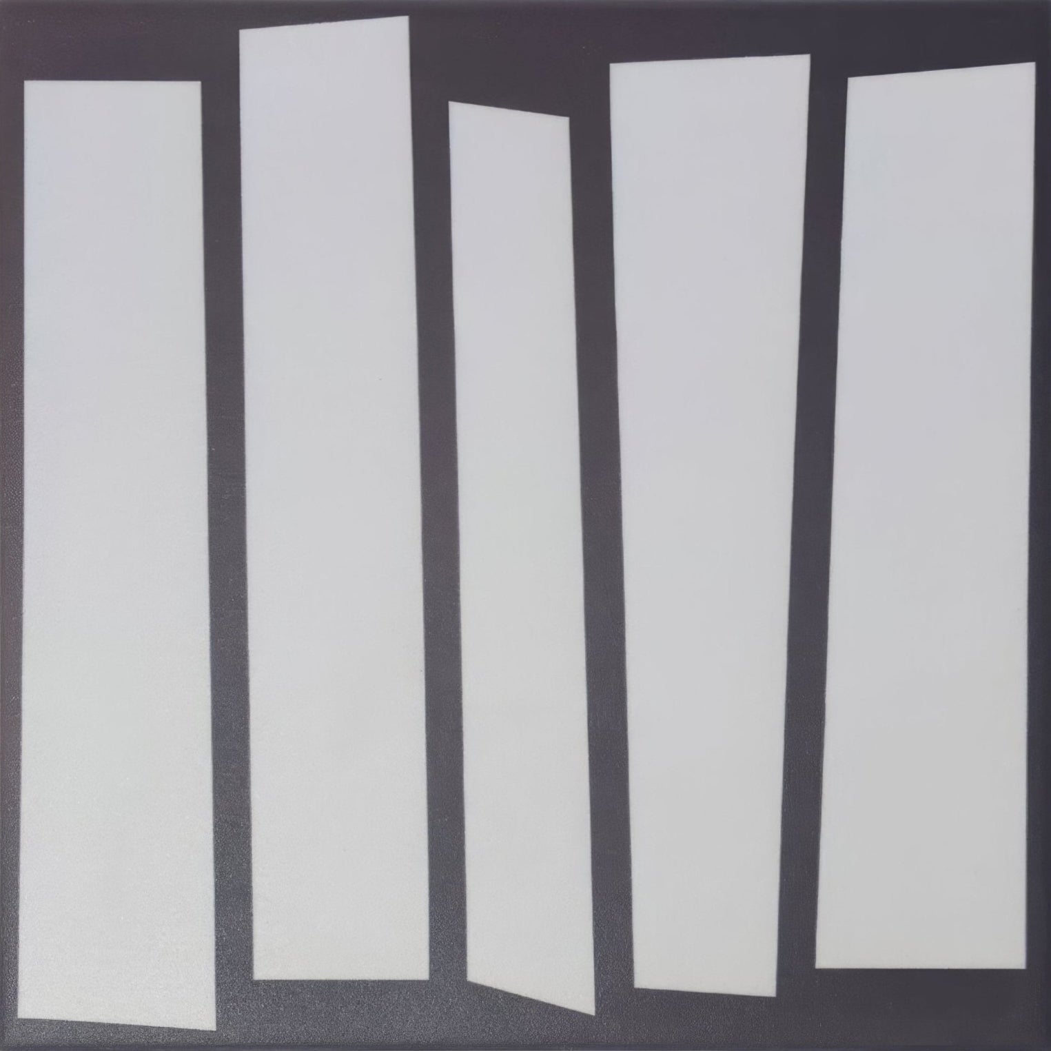 Abstract art piece kelly hoppen strip black and white featuring five vertical white panels on dark gray background