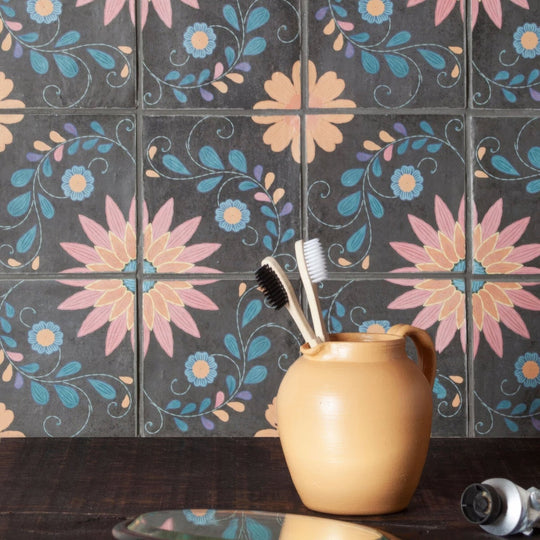 Kelmscott Blackwell Patterned Tile - alternate view