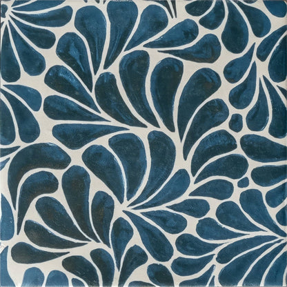 Kelmscott Emery Blue Patterned Tile