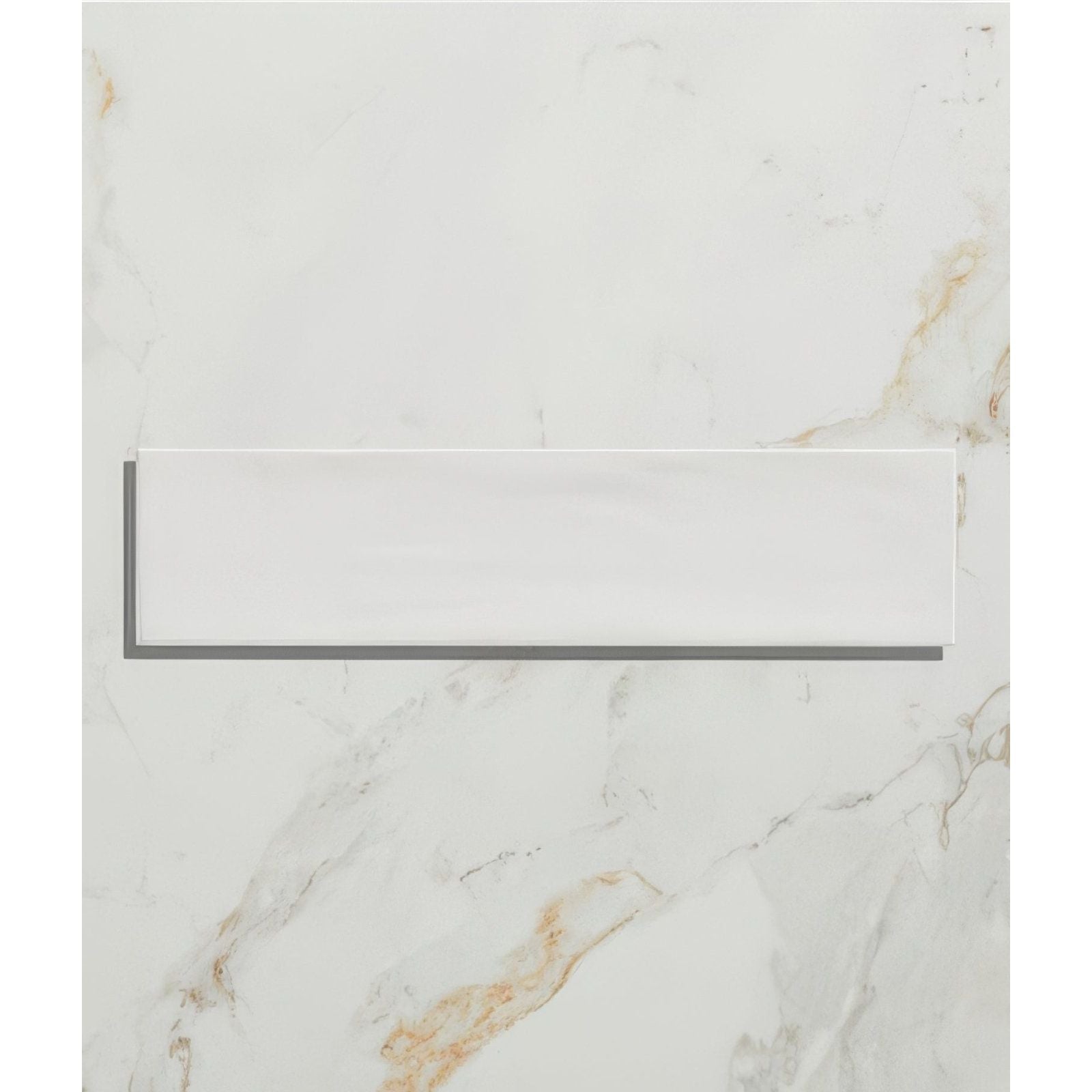 White rectangular subway tile with smooth glossy finish in Kennet porcelain chalk white for wall use