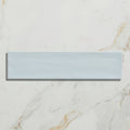 A sleek rectangular light blue Kennet porcelain sky ceramic tile with a smooth glossy finish