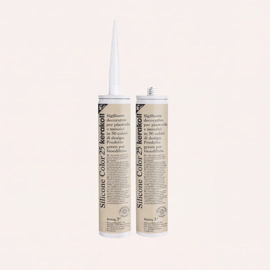 Ca'Pietra Kerakoll Silicone Colour Bath Stone No.25, a golden buff colour-matched sealant in a 310ml cartridge