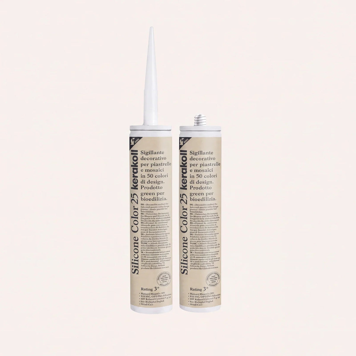 Ca'Pietra Kerakoll Silicone Colour Bath Stone No.25, a golden buff colour-matched sealant in a 310ml cartridge