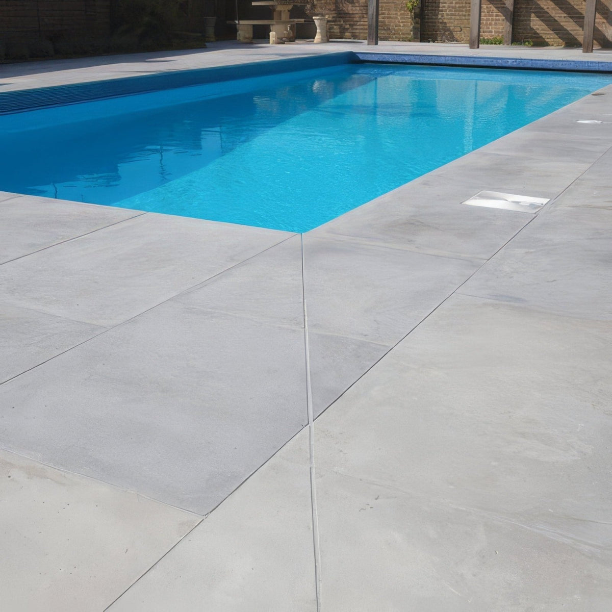 Kimmeridge Limestone Paving Etched Finish grey limestone paving deck
