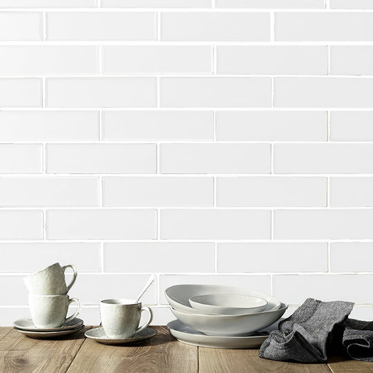 Kingfisher White Glass Wall Tile - alternate view
