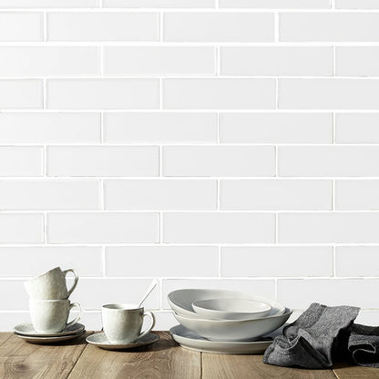 Kingfisher White Glass Wall Tile