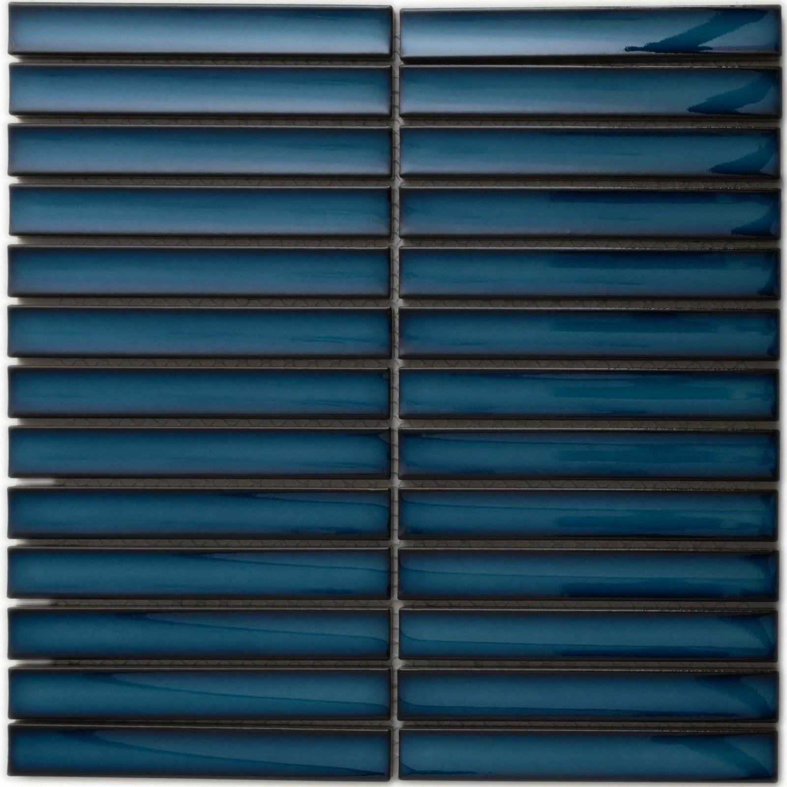 Kitkat blue mosaic glossy blue glass mosaic tile with subtle gradient tones for decorative wall use