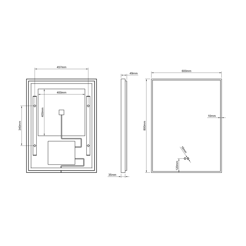 Kingsley Rectangular Mirror 60x80cm in Black - Origins Living, view 10