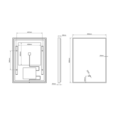 Kingsley Rectangular Mirror 60x80cm in Black - Origins Living, view 10