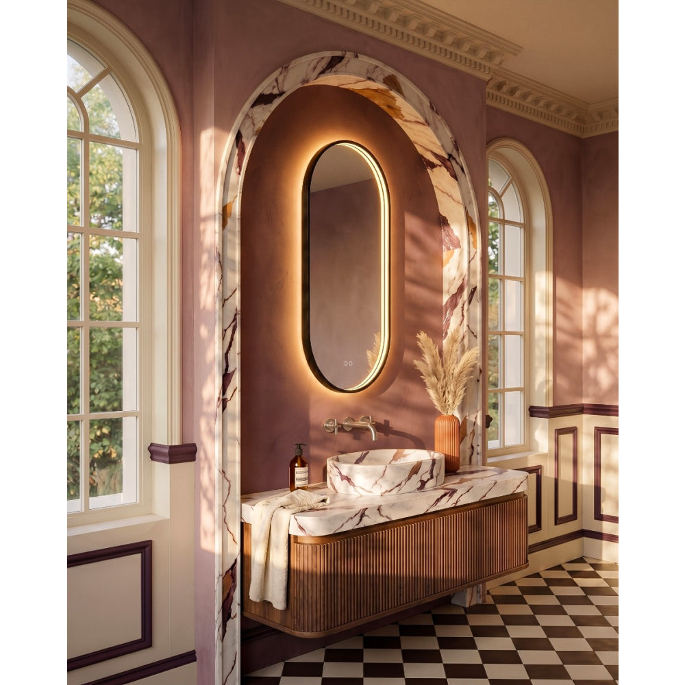 Kingsley Capsule Mirror 50x100cm in Black - Origins Living, view 2