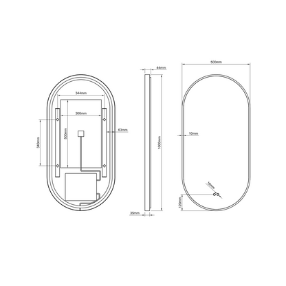 Kingsley Capsule Mirror 50x100cm in Black - Origins Living, view 11