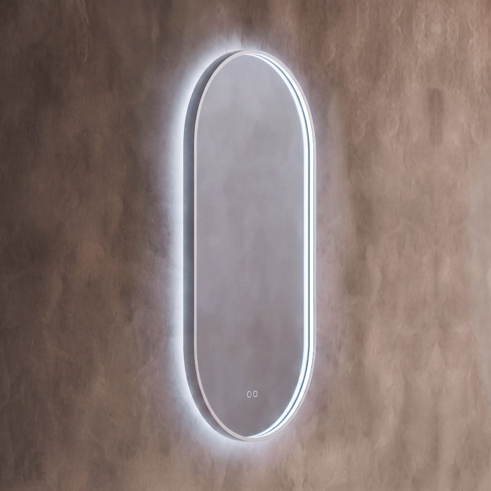 Kingsley Capsule Mirror 50x100cm in Brushed Nickel - Origins Living, view 8