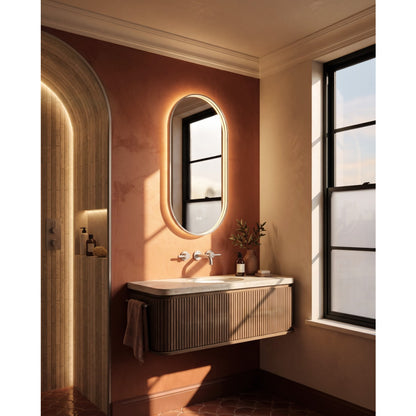 Kingsley Capsule Mirror 50x100cm in Brushed Nickel - Origins Living