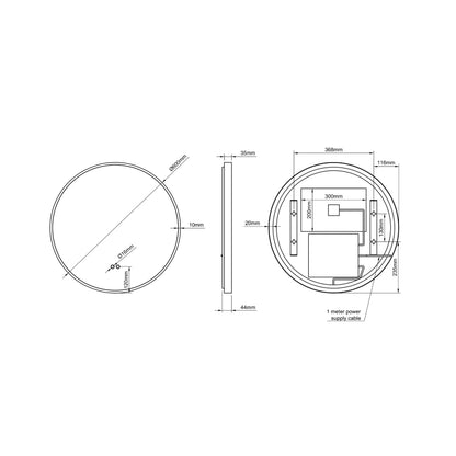 Kingsley Round Mirror 60cm in Black - Origins Living, view 12