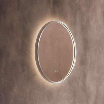 Kingsley Round Mirror 60cm in Brushed Nickel - Origins Living, view 2
