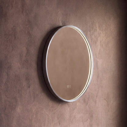 Kingsley Round Mirror 60cm in Brushed Nickel - Origins Living, view 5