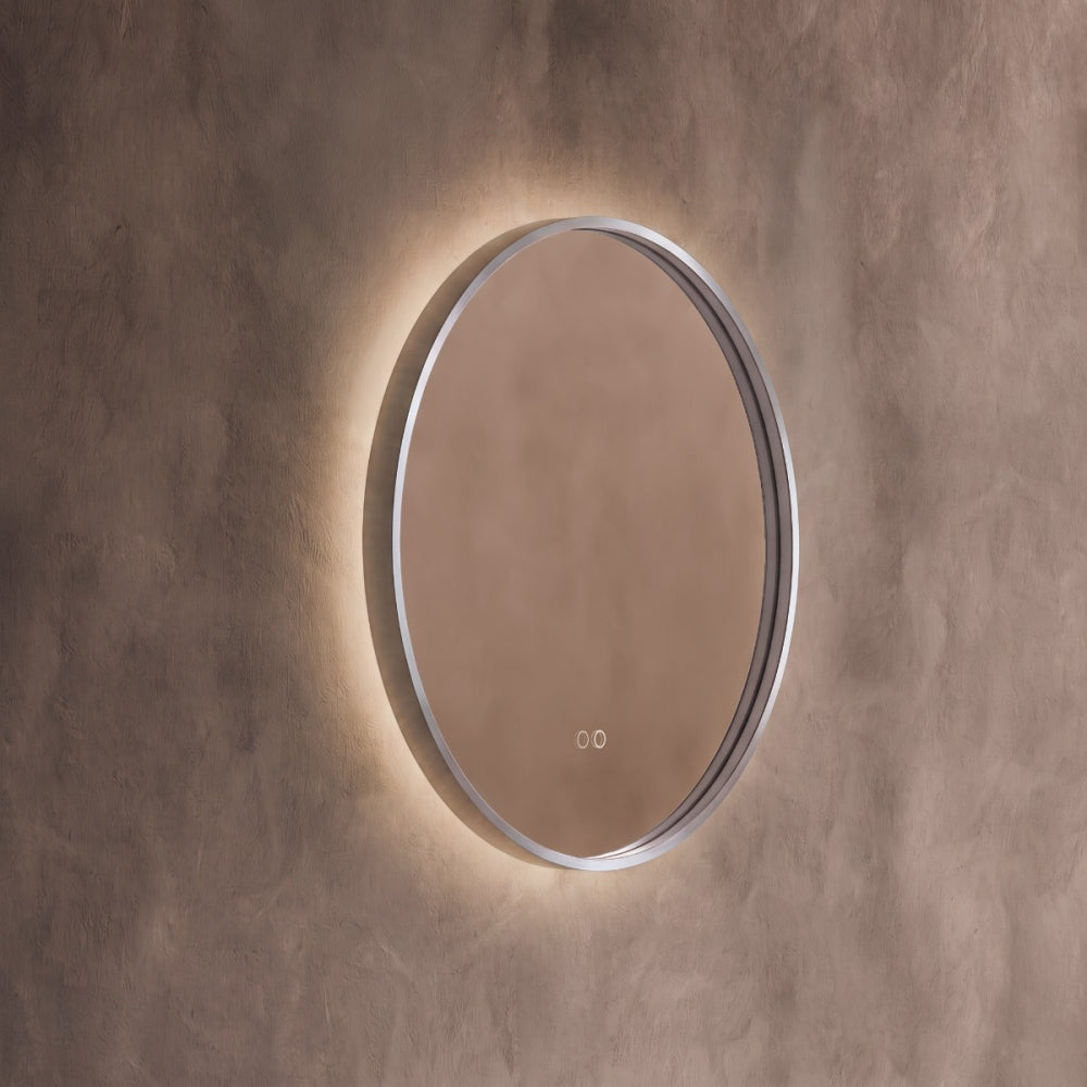 Kingsley Round Mirror 60cm in Brushed Nickel - Origins Living, view 6