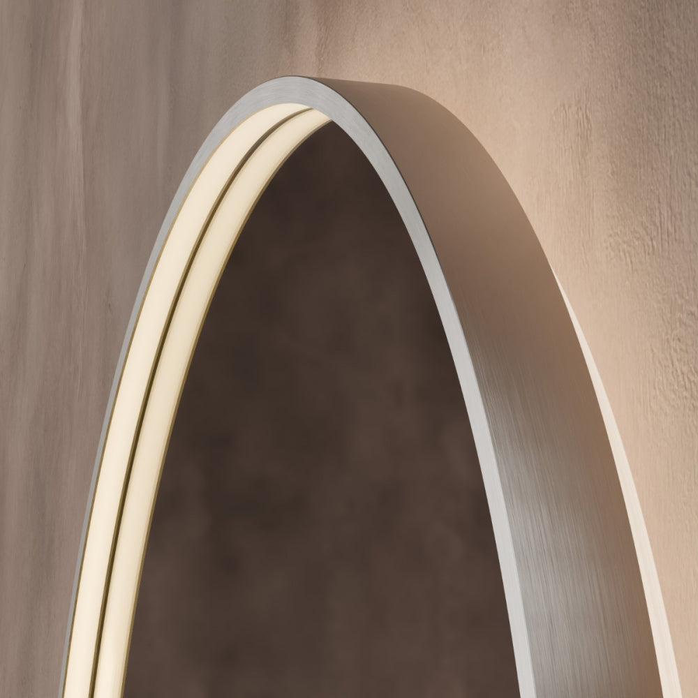 Kingsley Round Mirror 60cm in Brushed Nickel - Origins Living, view 7