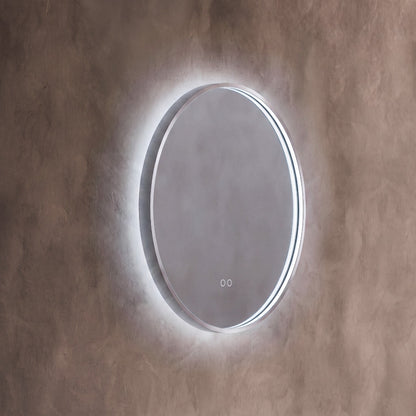 Kingsley Round Mirror 60cm in Brushed Nickel - Origins Living, view 8