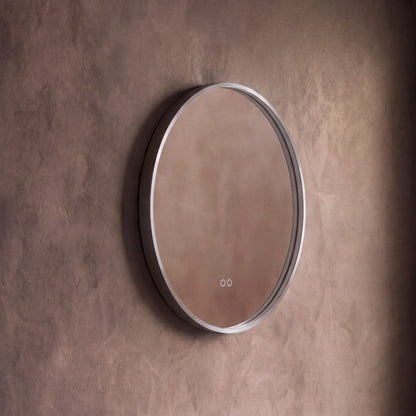 Kingsley Round Mirror 60cm in Brushed Nickel - Origins Living, view 9
