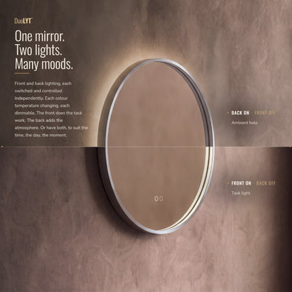 Kingsley Round Mirror 60cm in Brushed Nickel - Origins Living, view 11