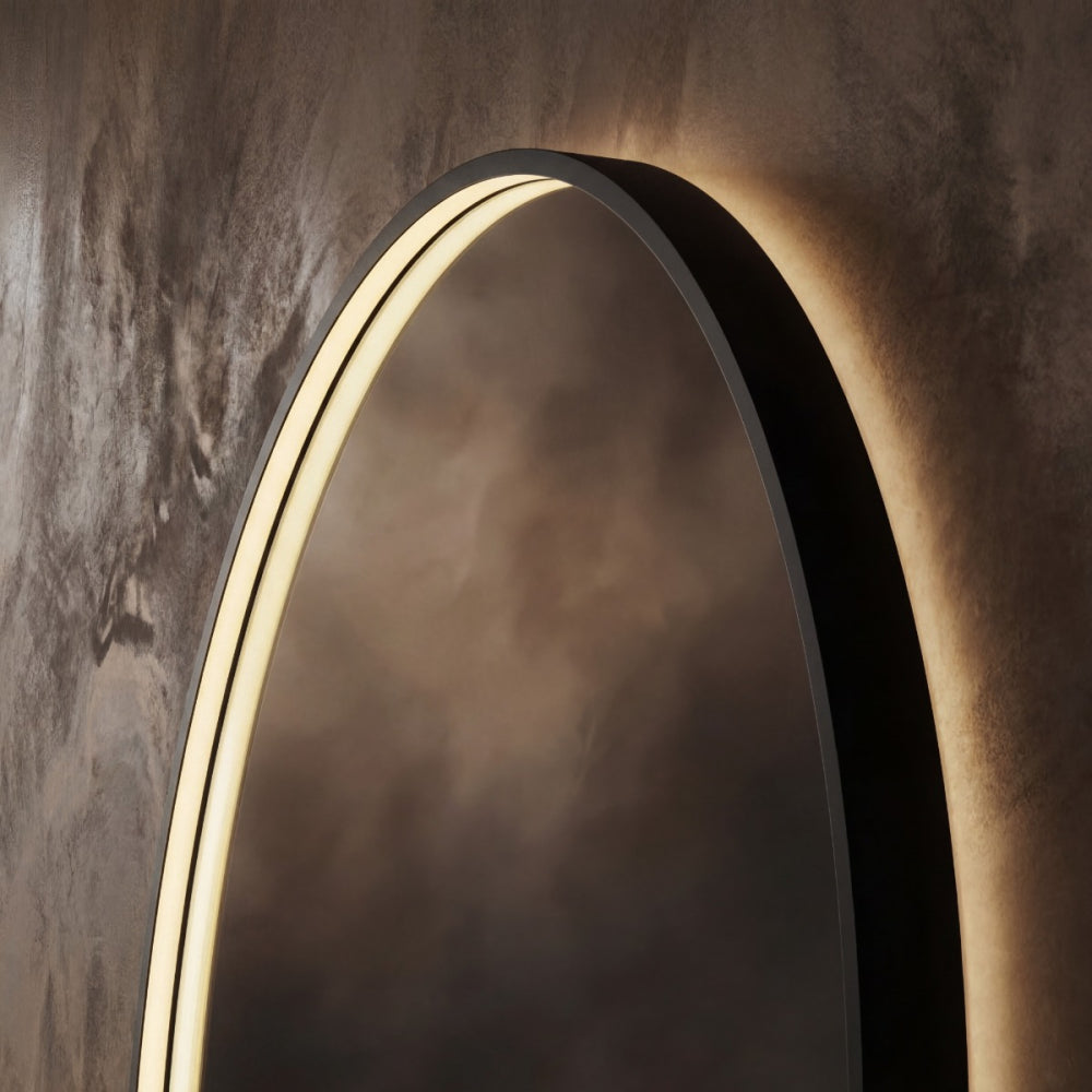 Kingsley Round Mirror 80cm in Black - Origins Living, view 6