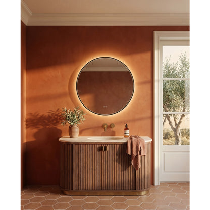 Kingsley Round Mirror 80cm in Black - Origins Living