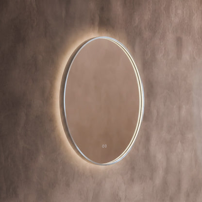 Kingsley Round Mirror 80cm in Brushed Nickel - Origins Living, view 2