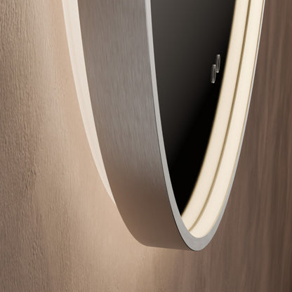 Kingsley Round Mirror 80cm in Brushed Nickel - Origins Living, view 3