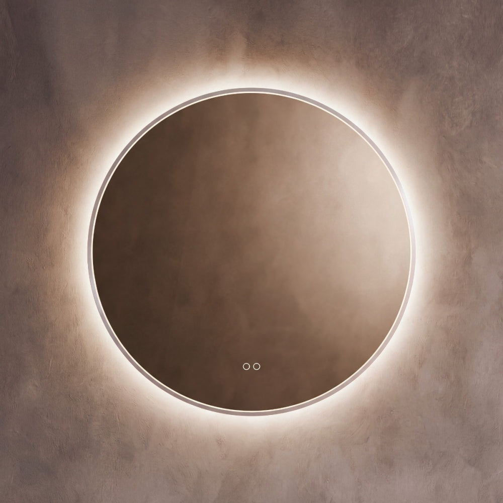 Kingsley Round Mirror 80cm in Brushed Nickel - Origins Living, view 4