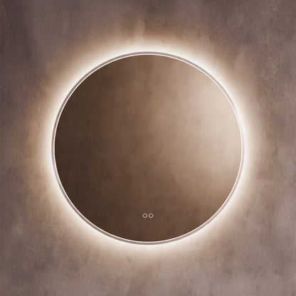 Kingsley Round Mirror 80cm in Brushed Nickel - Origins Living, view 4