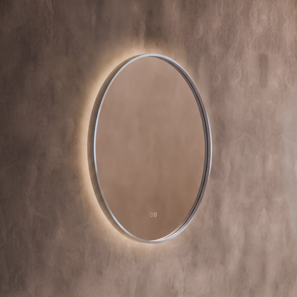 Kingsley Round Mirror 80cm in Brushed Nickel - Origins Living, view 6