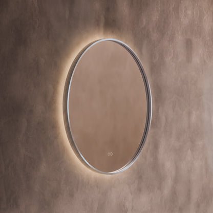 Kingsley Round Mirror 80cm in Brushed Nickel - Origins Living, view 6