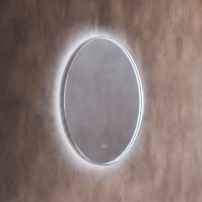 Kingsley Round Mirror 80cm in Brushed Nickel - Origins Living, view 8