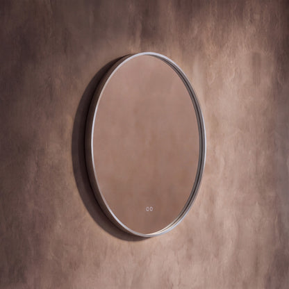 Kingsley Round Mirror 80cm in Brushed Nickel - Origins Living, view 9