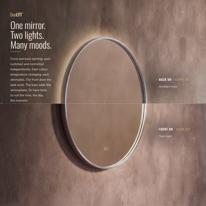 Kingsley Round Mirror 80cm in Brushed Nickel - Origins Living, view 11